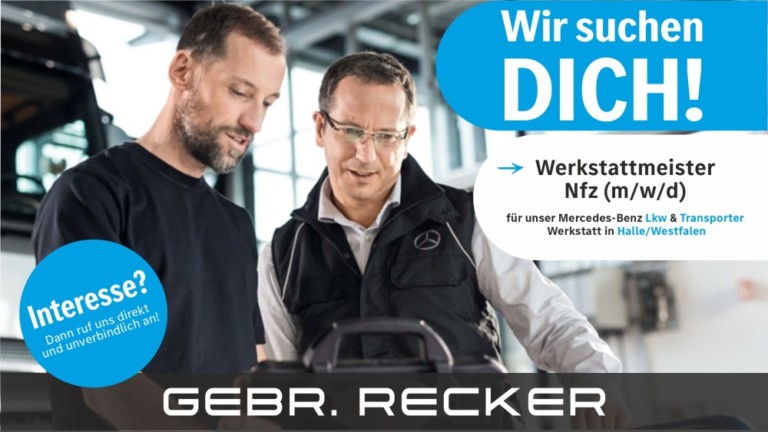 Werkstattmeister Nfz (m/w/d) Mercedes-Benz Lkw- und Transporter Werkstatt – Standort Halle/Westfalen